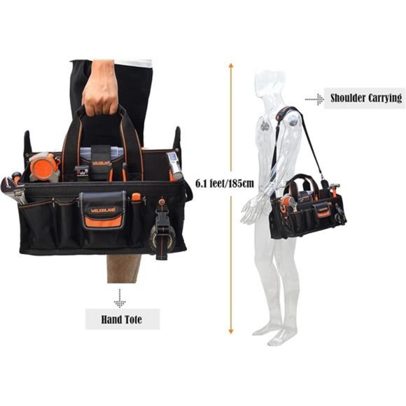 19-POCKETS Tool tote, Tool bag organizer, Electrician tool bag, HVAC Tool Bag - Picture 5 of 6